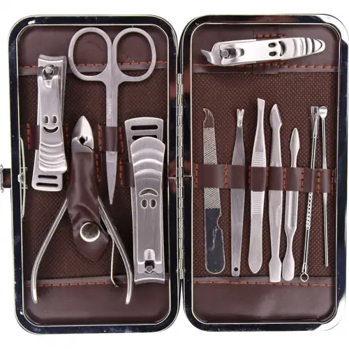 Mujgan Tırnak Makası Tırnak Bakım Seti Deri Çantalı 12 Parça Set