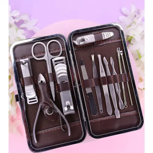 Mujgan Tırnak Makası Tırnak Bakım Seti Deri Çantalı 12 Parça Set