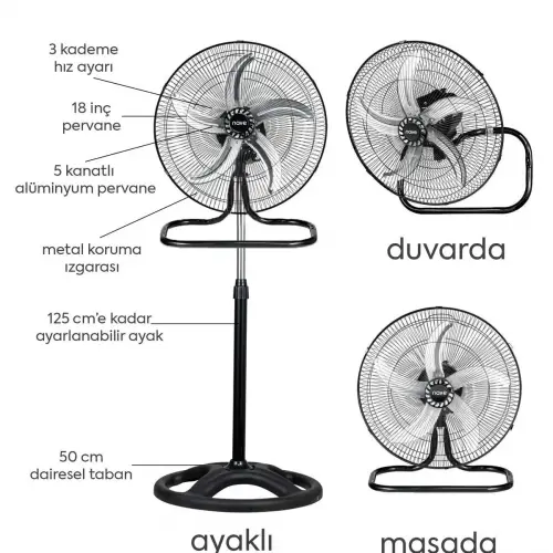 Nave Vantilatör NT-08S 18 Inch. Sanayi tipi vantilatör. 18 ( 46 cm.) 75 Watt motor