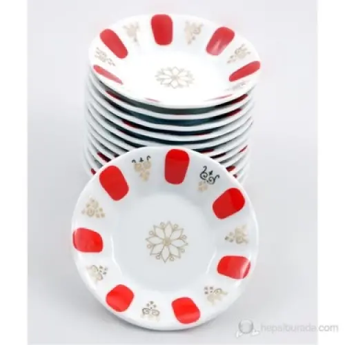 ÖDF ÖZDENFA DF-026 ( KIRMIZI & BEYAZ ) ( PORSELEN ) ÇAY TABAK*12X16