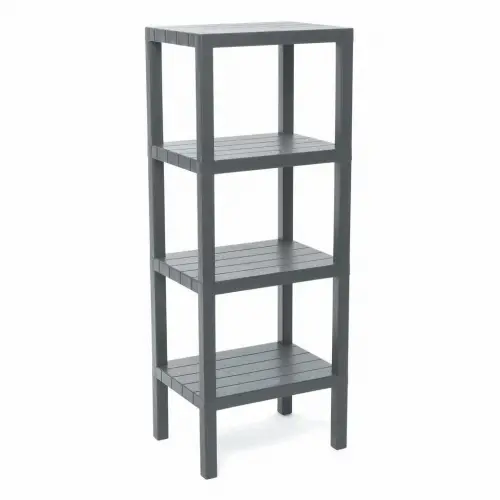 OMBEG OM-0220-2115 ( 4 ( DÜZ ) RAFLI & GRİ ) MODÜLER ÜNİTE PLASTİK*6