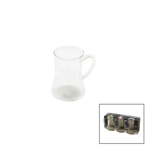 PABLITO HOME PBT-379 ( 3PCS ) ( KULPLU ) CAM ÇAY BARDAK ( 180ML )*16=K