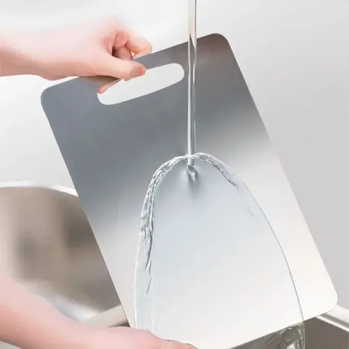 Paslanmaz Çelik Kesme Tahtası 24X15 cm Mutfak Sebze Et Kesme Tahtası Doğrama Tahtası Mutfak Aksesuarları