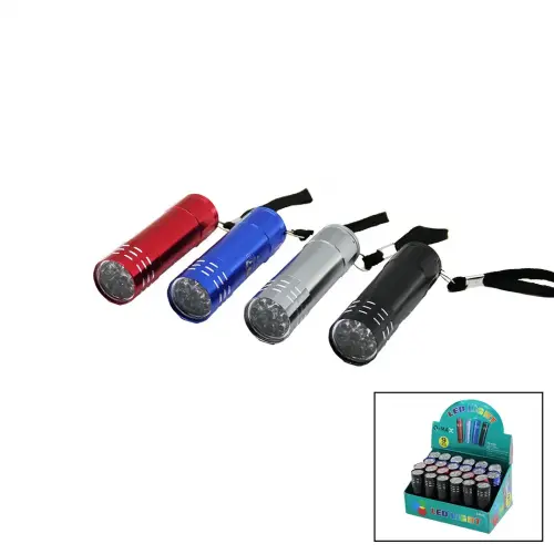 Q-MAX LED LIGHT PS-809B ( 9LED ) ( METAL RENKLİ KASA ) ( PİLLİ ) ( MİNİ ) EL FENERİ*24X20                                     Q9
