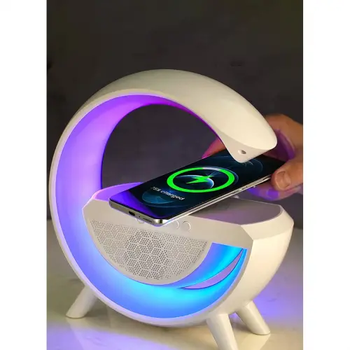 Egonex Kablosuz, Usb Bağlantılı, Ekstra Uzun Pil Ömürlü, 7 Renk Seçenekli Ambiyans Işığı,Telefon Şarj Standı BT2301