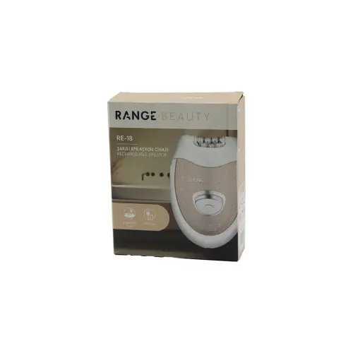 RANGE BEAUTY RE-18 EPİLASYON CİHAZI EPİLATÖR (USB ŞARJLI=50DK) (2 KADEME HIZ) (YIKANABİLİR BAŞLIK=18 ÇİFT CIMBIZ)*8