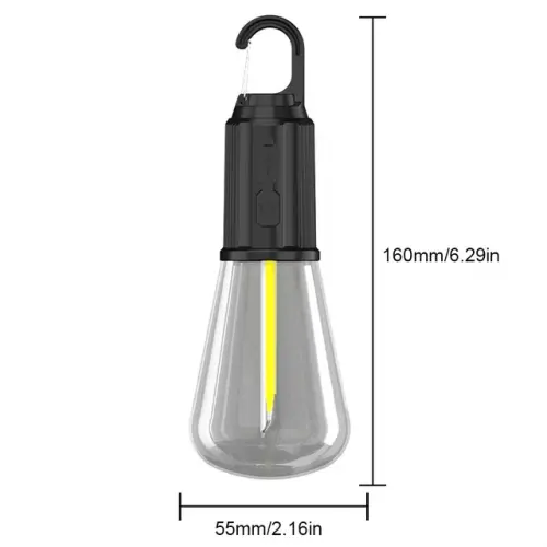 Rustik Taşınabilir Şarjlı Tasarruflu Ampul 10W Led Lamba Type-c Şarj Askılı Asma Aydınlatma T020
