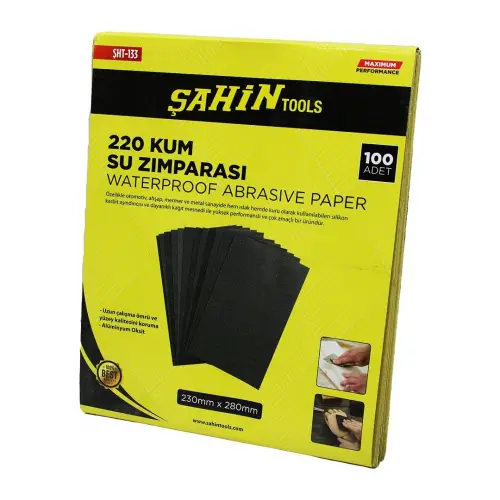 ŞAHİN ŞHT-133 ( 220 KUM ) ( KAĞIT ) ( SU ZIMPARASI )*100X10