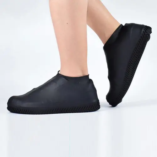 Silikon Ayakkabı Kılıfı Kaymaz Su Kir Geçirmez   M Beden Siyah