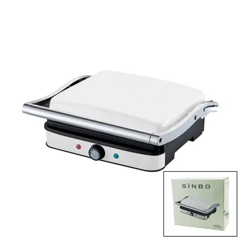 SİNBO SSM-2571 ( BEYAZ ) IZGARA VE TOST MAKİNESİ ( AYARLANABİLİR ISI ) ( 180° AÇILABİLİR ÜST GÖVDE )*4