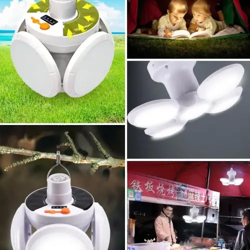 Solar Güneş Enerji Ve Usb Sarjlı 5 Kanatlı Led Lamba Egonex