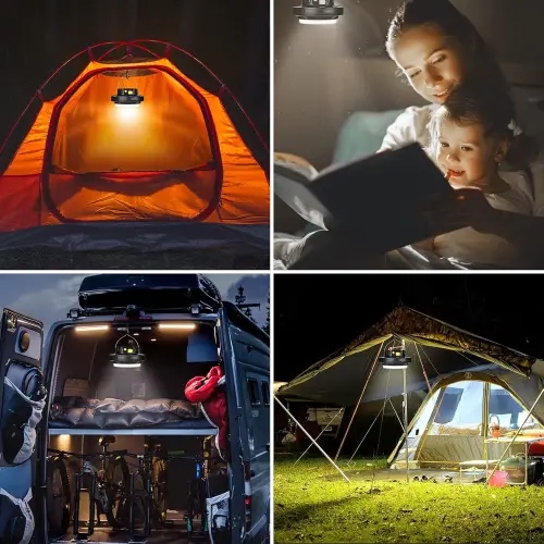 Solar Panelli Telefon Şarj Özellikli Çok Fonksiyonlu Kamp Lambası Aydınlatma