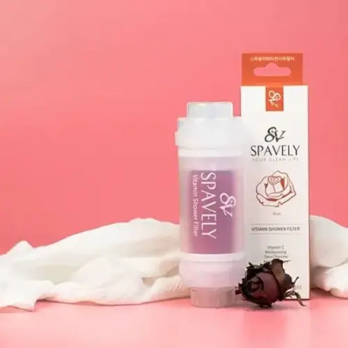 Spavely Vitamin C Duş Filtresi Her türlü cilt tipini ve özellikle kuru ciltleri nemlendirmek için, Kore Güzellik ürünü (Gül )