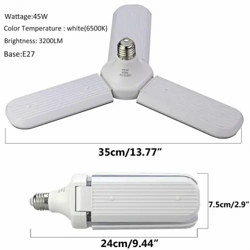 Sunlife Beyaz Işık 3 Pervaneli 45 Watt Tasarruflu