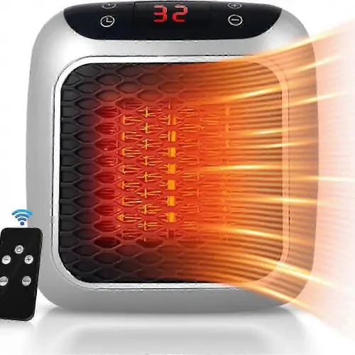 Taşınabilir Isıtıcı, 800W Seramik Fişe Takılan Isıtıcı, Uzaktan Kumandalı Uzay Elektrikli Fanlı Isıtıcı