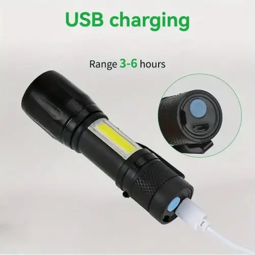 Ultra Güçlü Taktik Şarjlı Led El Feneri Çakarlı