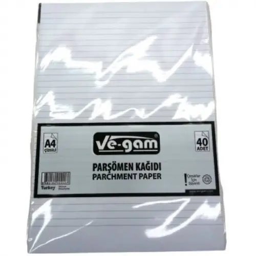 VE-GAM A4 ( 40PCS ) ( ÇİZGİLİ ) PARŞÖMEN KAĞIDI*100