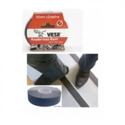 VESE ( 25MM X 5MT ) ( KAYDIRMAZ ) ( SİYAH ) BANT*144