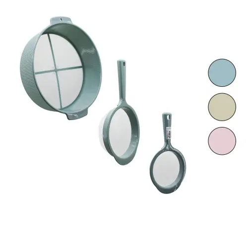 WİSH HOME WH-623 ( 3PCS ) ELEKLİ PLASTİK SÜZGEÇ SET ( 12CM - 17CM + UN ELEK ) *12=K