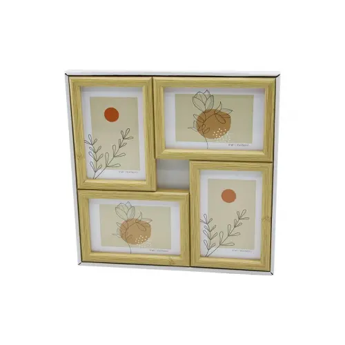 YAKUT-11338 ( 4LÜ & BİRLEŞİK ) (TEK RENK MİX ÇERÇECE) (AİLE FOTOLUK) AHŞAP ÇERÇEVE (10X15CM=4X6) (29X29CM)*18=K