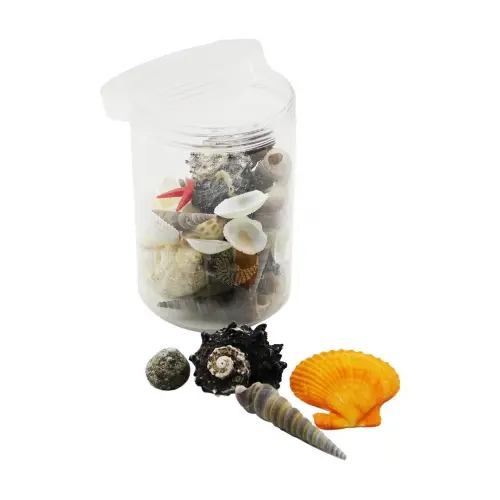 YAKUT-11574 ( PLASTİK KAVANOZ ) MİDYE DENİZ KABUK VAZO TAŞI*48