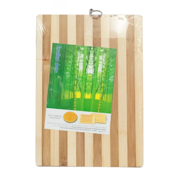 Egonex 18x28x1.8cm Lux Ahşap Bambu Kesim Panosu & Tahta Metal Kulplu