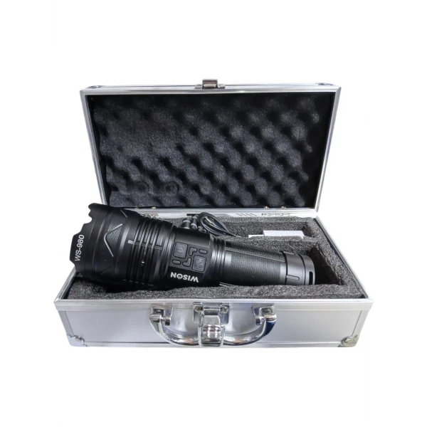 Wıson 980 Profesyonel Zoomlu El Feneri | 60w – 7000 Lümen – 13.200 Mah – Type‑c – Metal Gövde