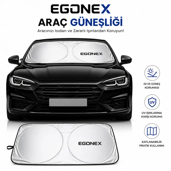 Egonex Yuvarlak Katlanabilir Oto Ön Cam Güneşlik