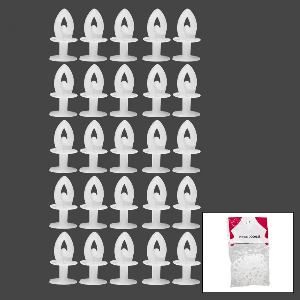 Egonex İst.grup ( Geçmeli ) Perde Düğmesi ( 20pcs ± 2ad )*25x40