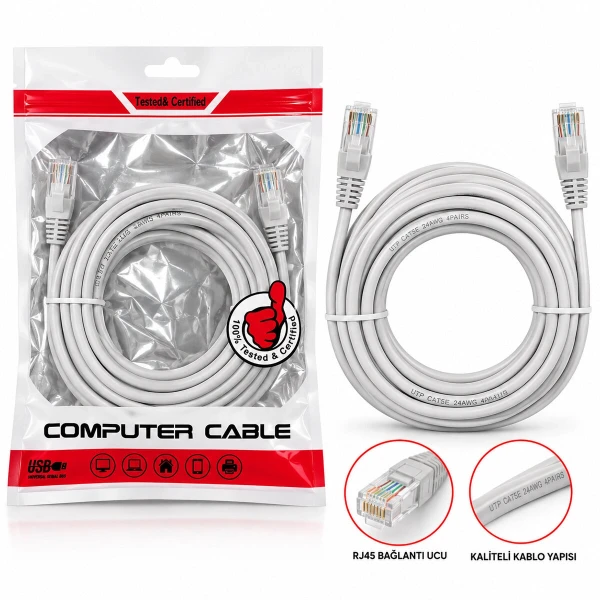 Egonex Fully G-505v ( 10mt ) İnternet Ethernet ( Cat6 ) Data Kablosu & Computer Cable*75