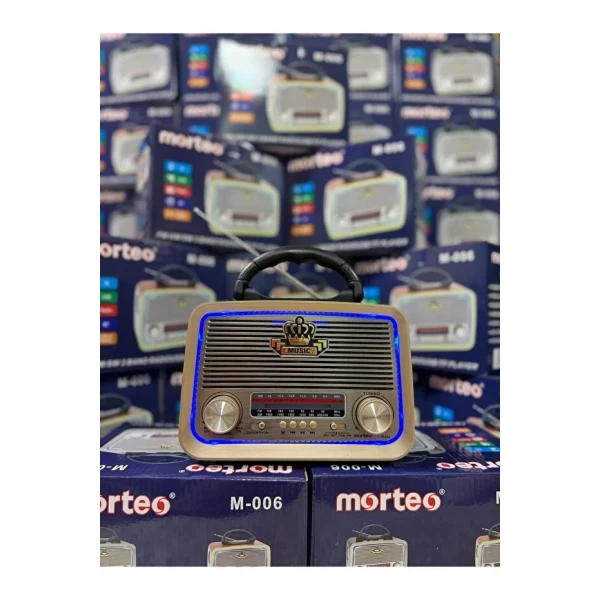 Morteo Nostalji Bluetooth Radyo Usb Sd Mp3 Player M-006