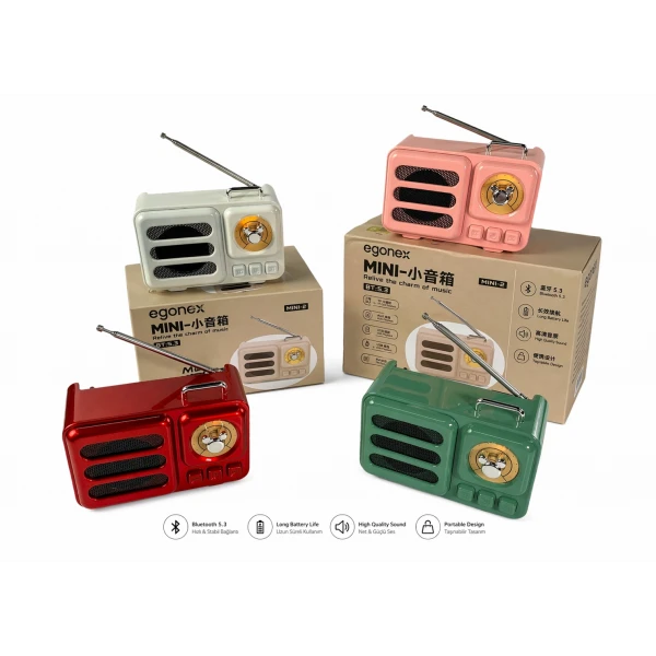 Platoon PL-4708 Bluetooth 5.3 Mini Metal Retro Radyo