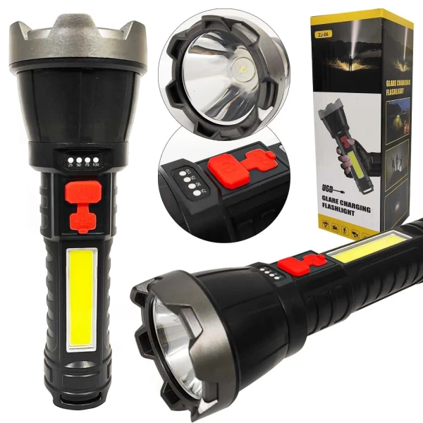 Usb Glare Charging Flashlight El Feneri Zj-05