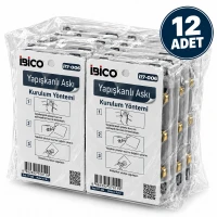 Egonex İbico İ17-006 ( 3 Kollu= Gold & ( T= Ꟶ ) Yapışkanlı Pls. Askı ( Mika Kristal Şeffaf Renkli Taban ) ( 3.5kg.taşıma )*12x14