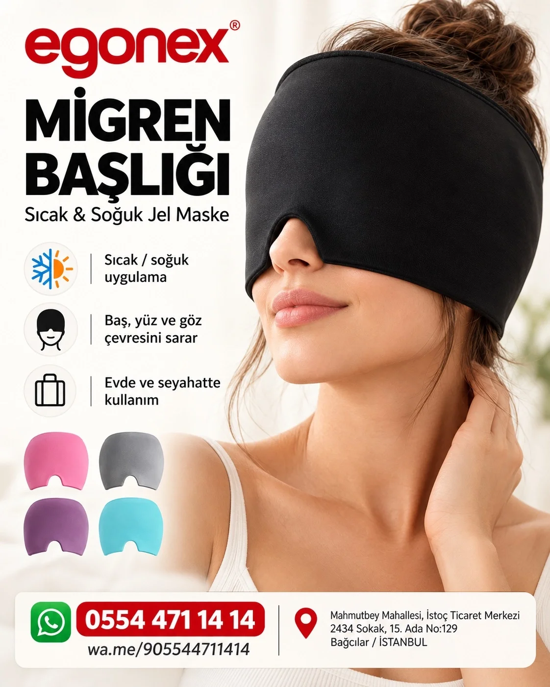 Egonex sıcak ve soğuk jel göz maskesi
