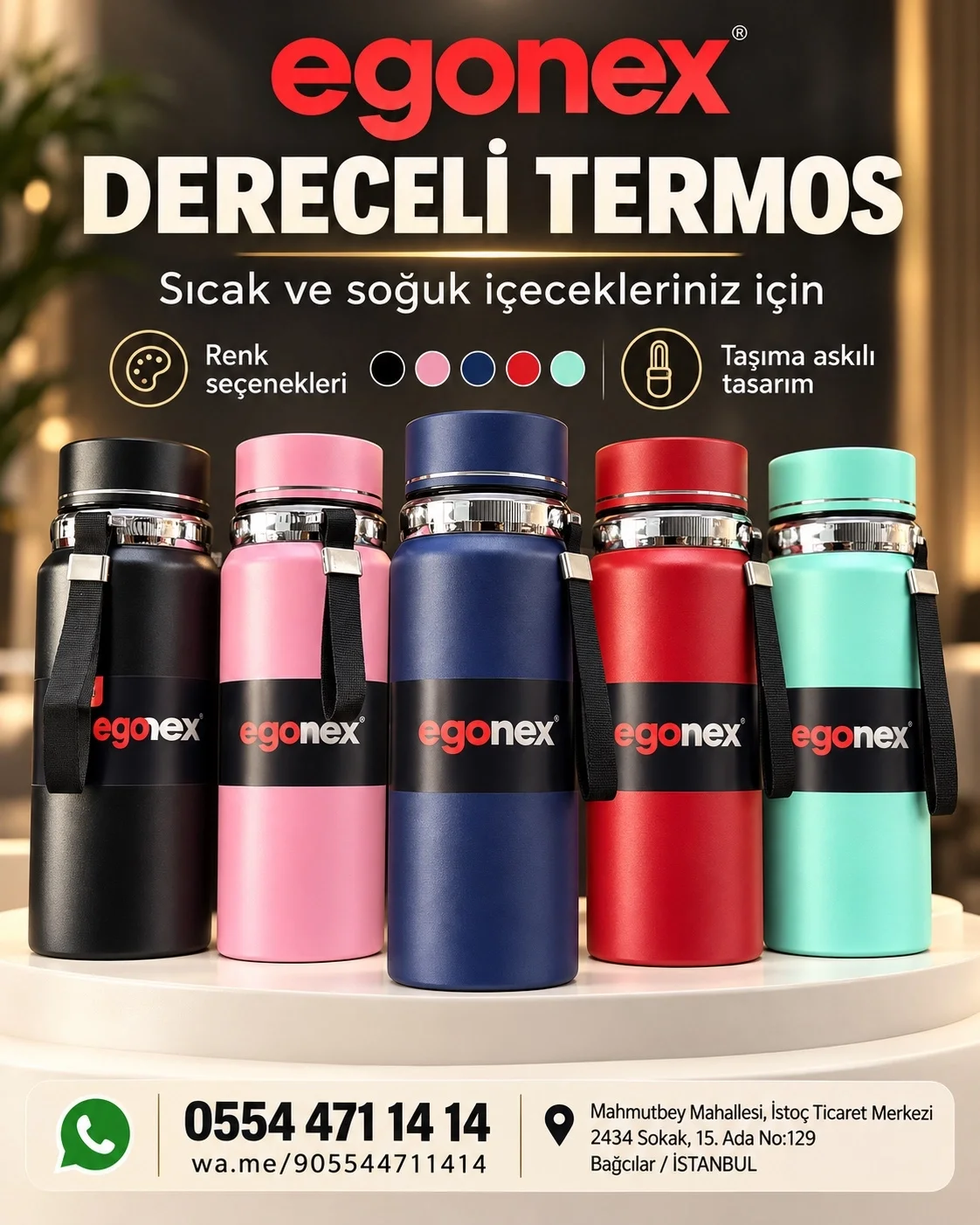 Egonex dereceli termos renk seçenekleri