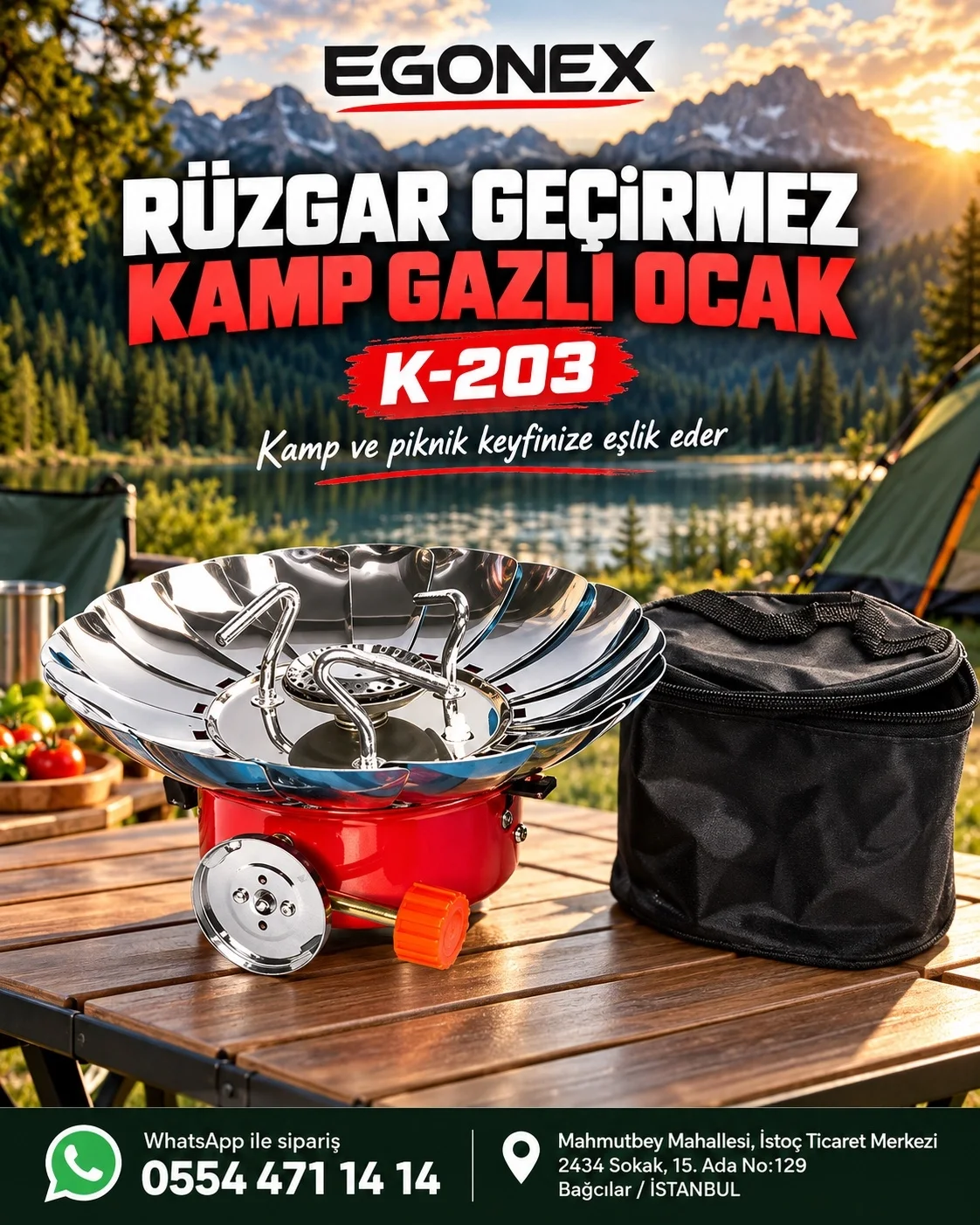 Egonex K-203 kamp gazlı ocak