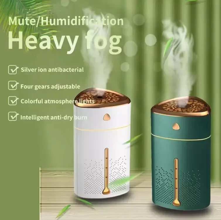 1000 ML Ultrasonik Hava Nemlendirici Işıklı Buhar Makinesi Ve Aroma Difüzörü