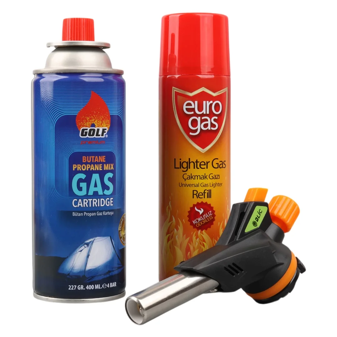 3 Parça Profesyonel Pürmüz Seti Pürmüz Torch Çakmak Başlık- Kamp Gazı 400ml- Çakmak Gazı 270 3 Parça Profesyonel Pürmüz Seti Pürmüz Torch Çakmak Başlık- Kamp Gazı 400ml- Çakmak Gazı 270