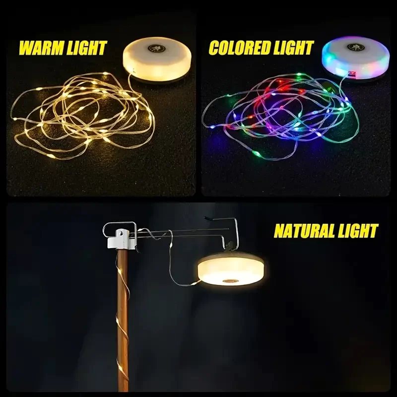6 Fonksiyonlu 8 Metre Usb Şarj Edilebilir Rgb Led Kamp Ve Dekorasyon Işığı | Powerbank Özellikli