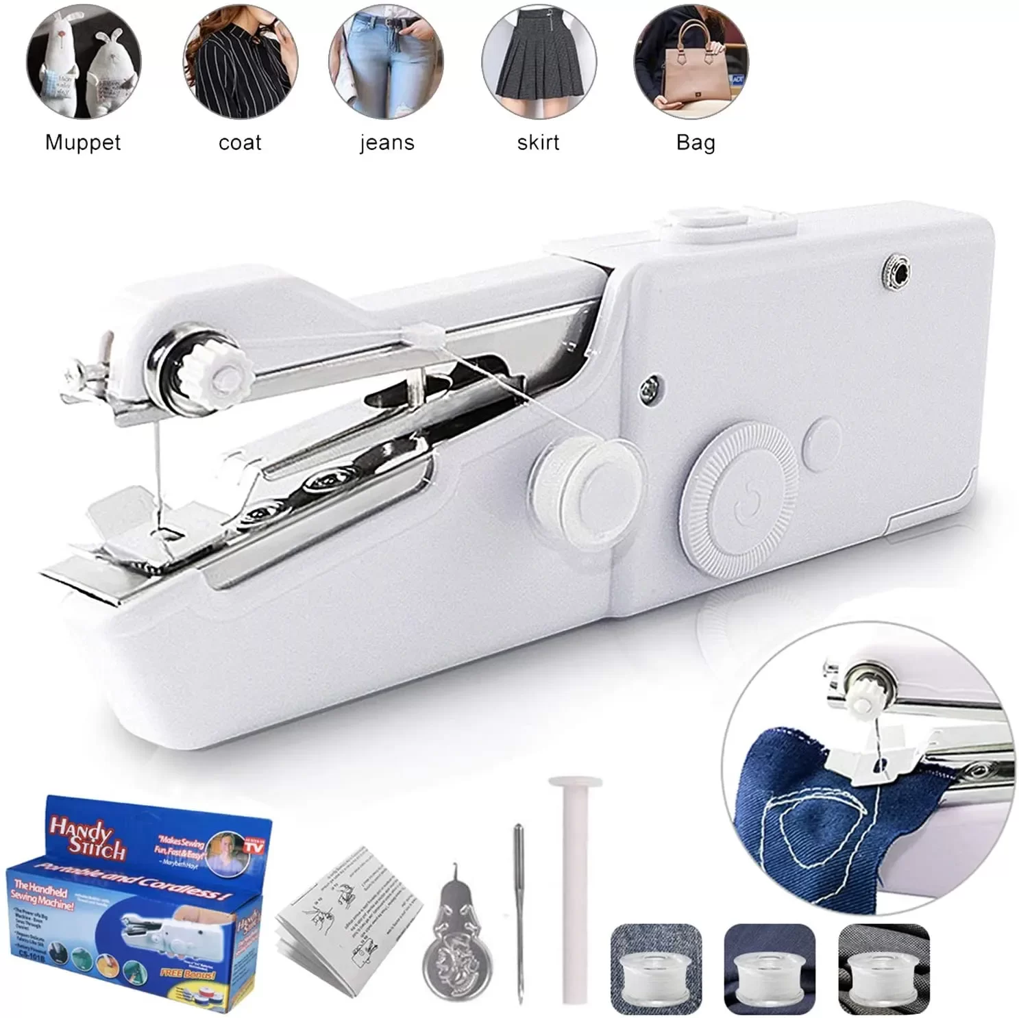 Egonex Taşınabilir, Kablosuz, Denim Kumaş Dikimi Yetenekli, El Dikiş Makinası EGNX-2048