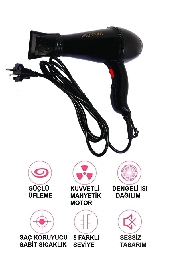 Saç Kurutma Fön Makinesi 2500w Turbo Prokama