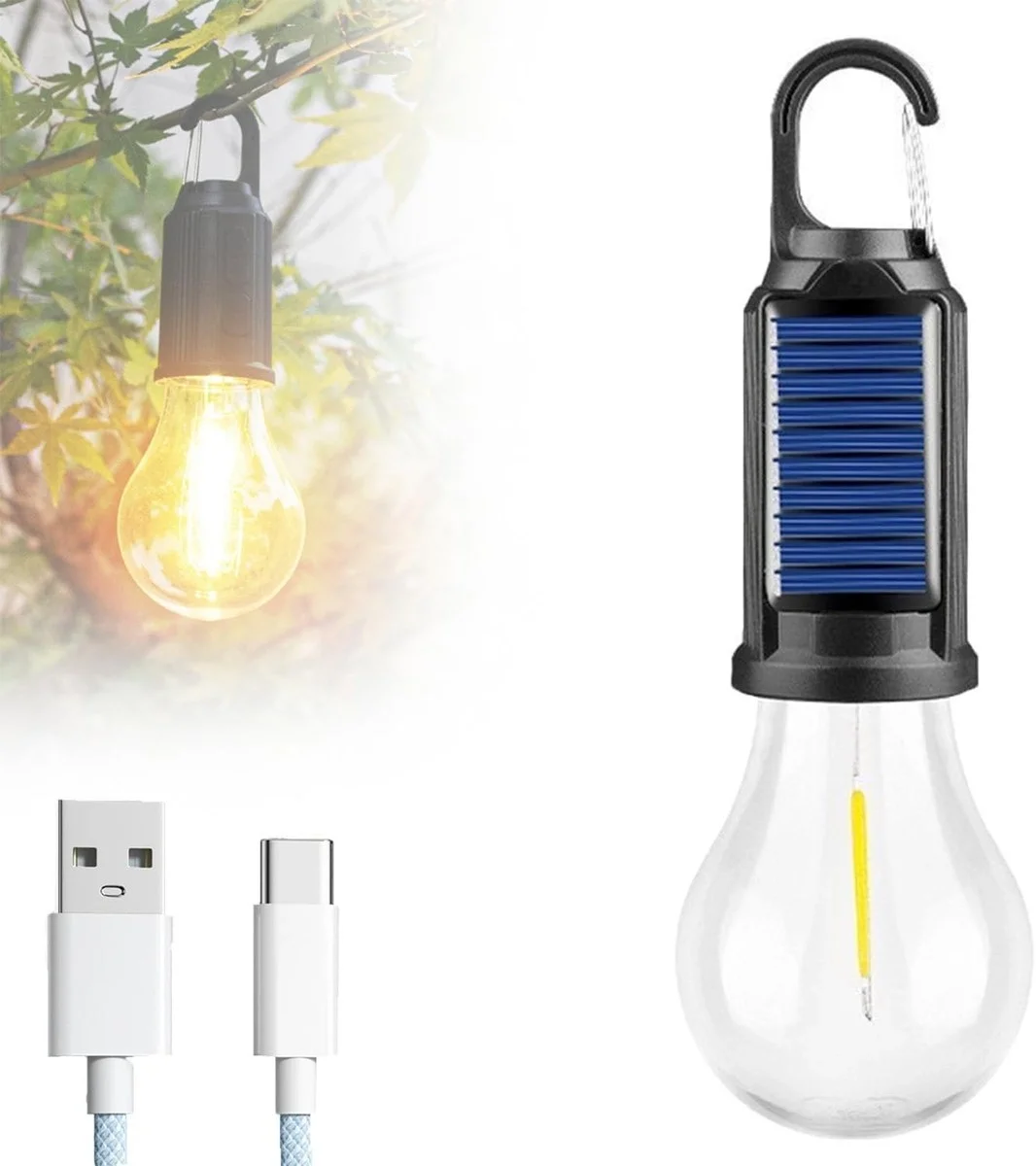 Solar Güneş Enerjili Led Ampul 3 Modlu Uzaktan Kumandalı Solar Camping Lamp