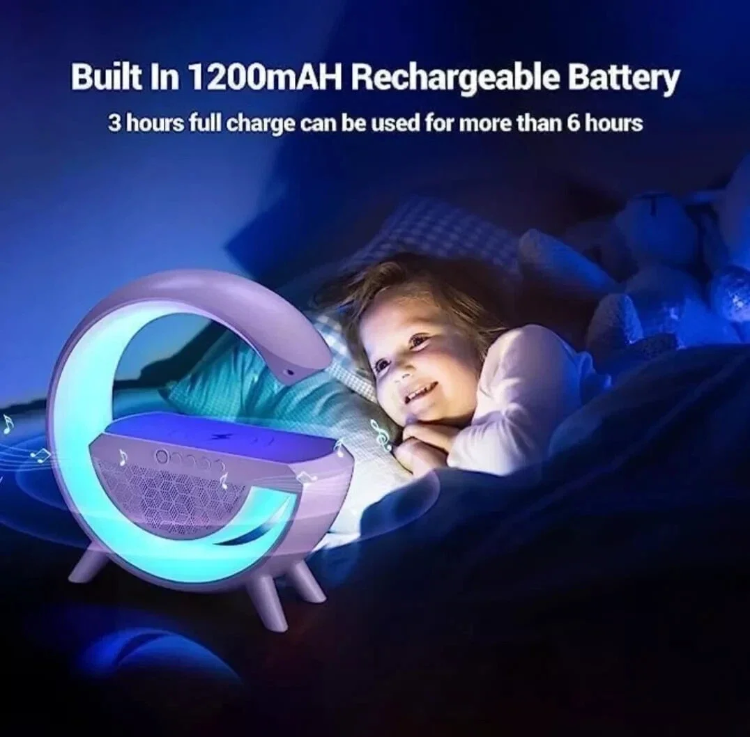 Kablosuz Telefon Şarj Bluetooth Hoparlör Istasyonu Ses Rgb Atmosfer Gece Işık BT-2301 Kablosuz Telefon Şarj Bluetooth Hoparlör Istasyonu Ses Rgb Atmosfer Gece Işık BT-2301