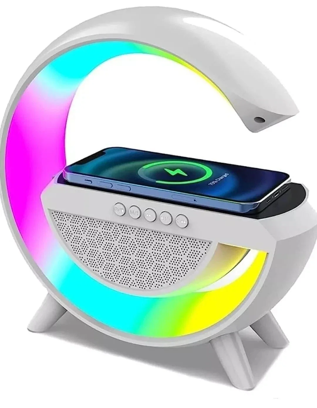 Kablosuz Telefon Şarj Bluetooth Hoparlör Istasyonu Ses Rgb Atmosfer Gece Işık BT-2301