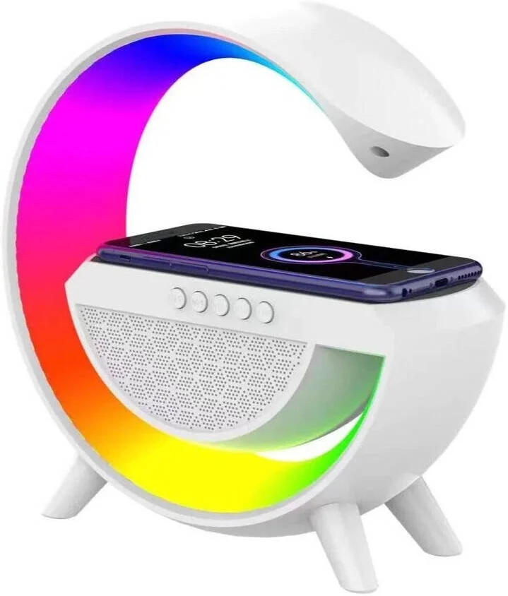 Kablosuz Telefon Şarj Bluetooth Hoparlör Istasyonu Ses Rgb Atmosfer Gece Işık BT-2301