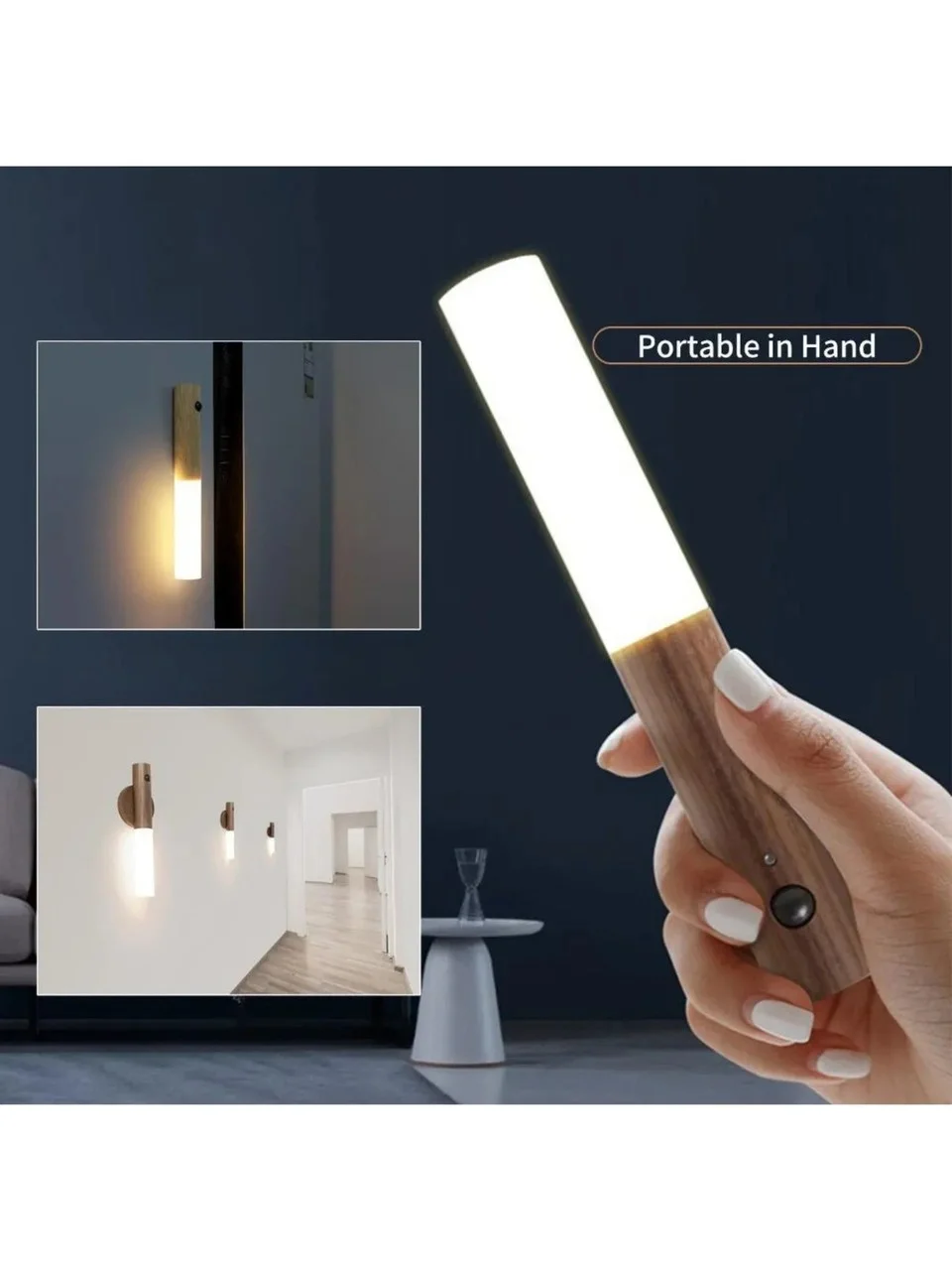 Sensörlü Usb Şarjlı Mıknatıslı Taşınabilir Duvar Aplik Masa Lambası Ahşap Görünümlü Gün Işığı Sensörlü Usb Şarjlı Mıknatıslı Taşınabilir Duvar Aplik Masa Lambası Ahşap Görünümlü Gün Işığı