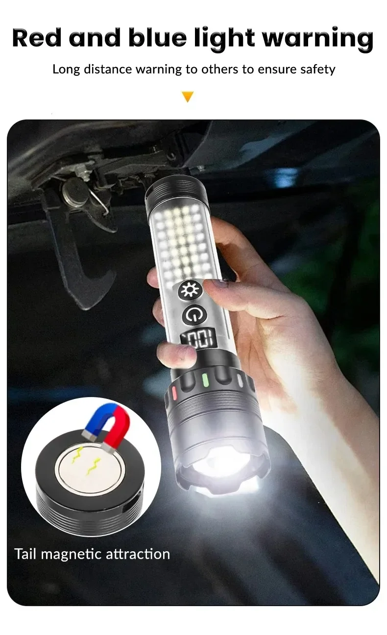 Güçlü Taktik Led El Feneri Paweınuo Sdt53 – 3800lm, 35w, Yan Cob Aydınlatma Ve Type-c Şarj Özelliğine Sahip Güçlü Taktik Led El Feneri Paweınuo Sdt53 – 3800lm, 35w, Yan Cob Aydınlatma Ve Type-c Şarj Özelliğine Sahip