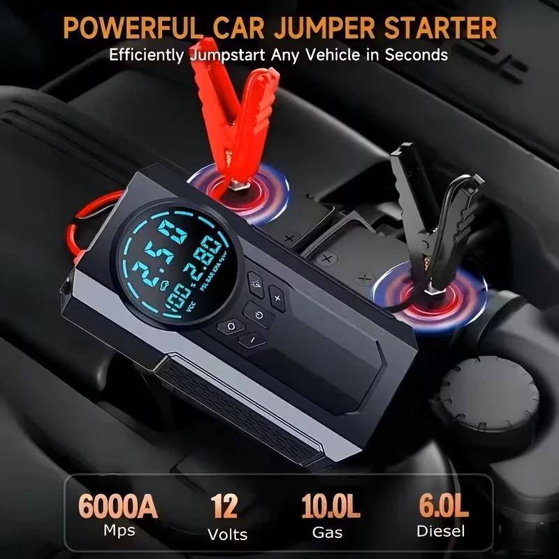 4in1 Lastik Şişirici Akü Takviyesi Powerbank Led Işık Oto Akü