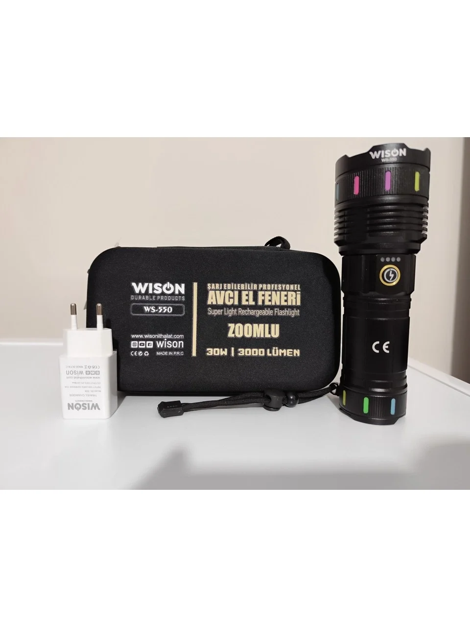 Wıson Wison Ws-550 30w 3000 Lümen Zoomlu Profosyonel El Feneri